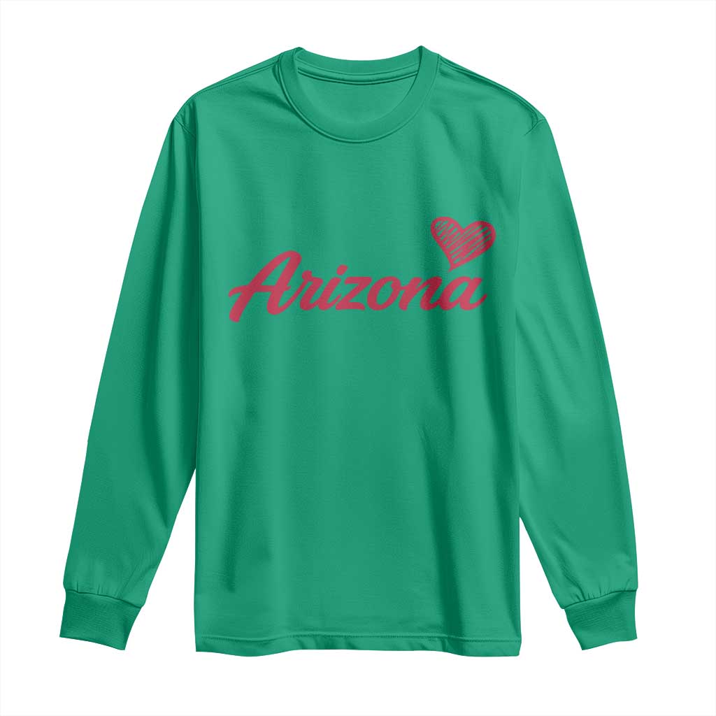 Arizona State Pride Long Sleeve Shirt Clean Word Art Minimalist Graphic