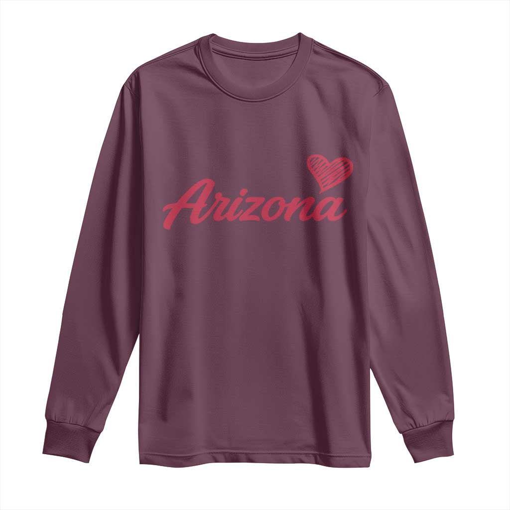 Arizona State Pride Long Sleeve Shirt Clean Word Art Minimalist Graphic