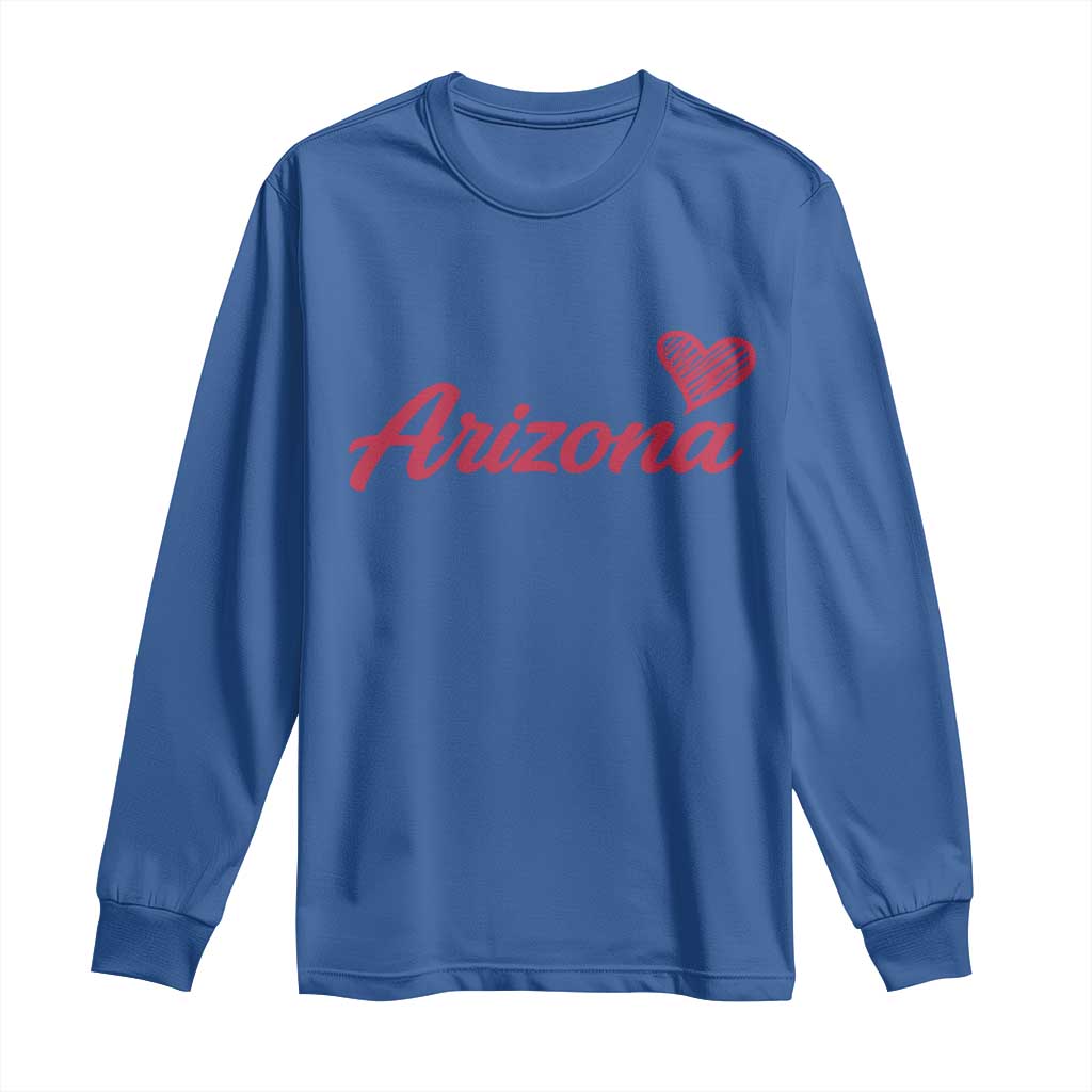 Arizona State Pride Long Sleeve Shirt Clean Word Art Minimalist Graphic