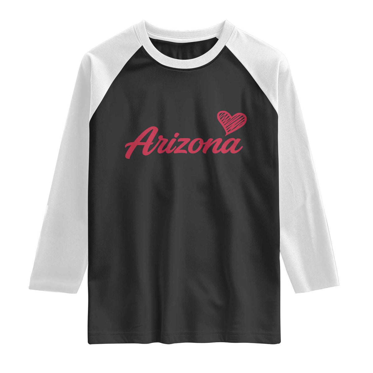 Arizona State Pride Raglan Shirt Clean Word Art Minimalist Graphic