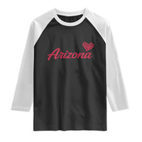 Arizona State Pride Raglan Shirt Clean Word Art Minimalist Graphic