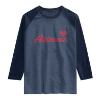 Arizona State Pride Raglan Shirt Clean Word Art Minimalist Graphic