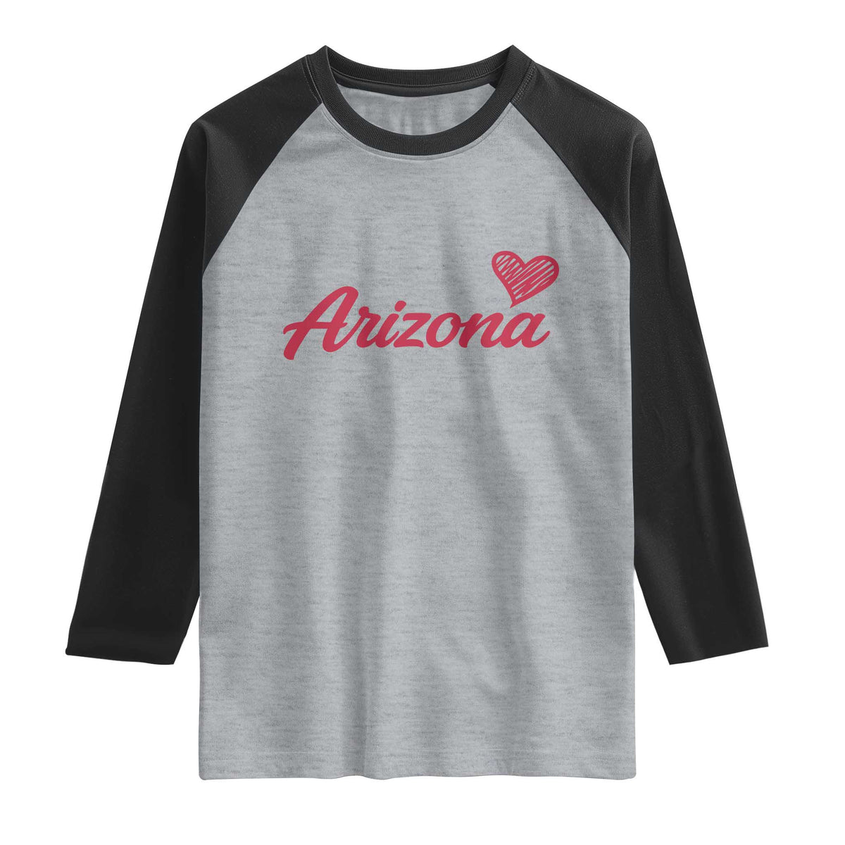 Arizona State Pride Raglan Shirt Clean Word Art Minimalist Graphic