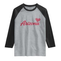 Arizona State Pride Raglan Shirt Clean Word Art Minimalist Graphic