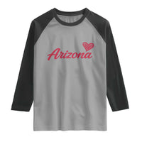 Arizona State Pride Raglan Shirt Clean Word Art Minimalist Graphic