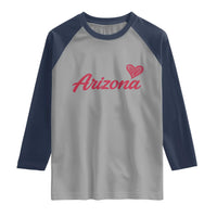 Arizona State Pride Raglan Shirt Clean Word Art Minimalist Graphic