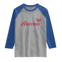Arizona State Pride Raglan Shirt Clean Word Art Minimalist Graphic