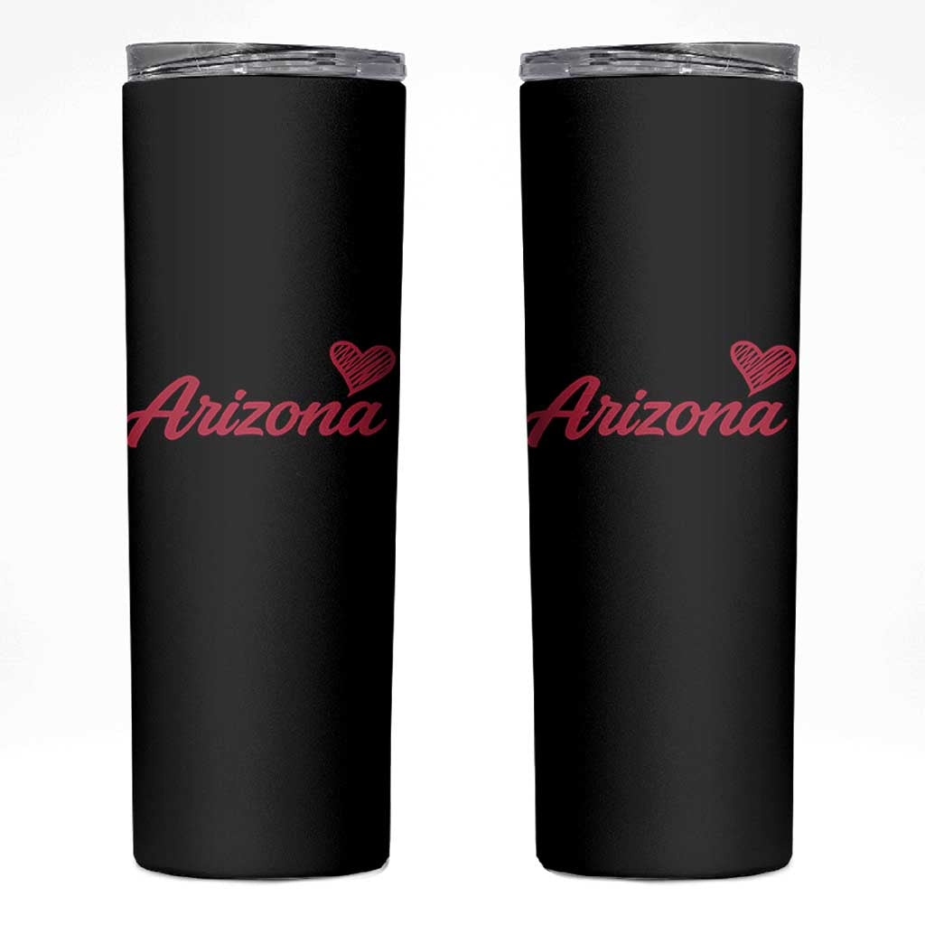 Arizona State Pride Skinny Tumbler Clean Word Art Minimalist Graphic