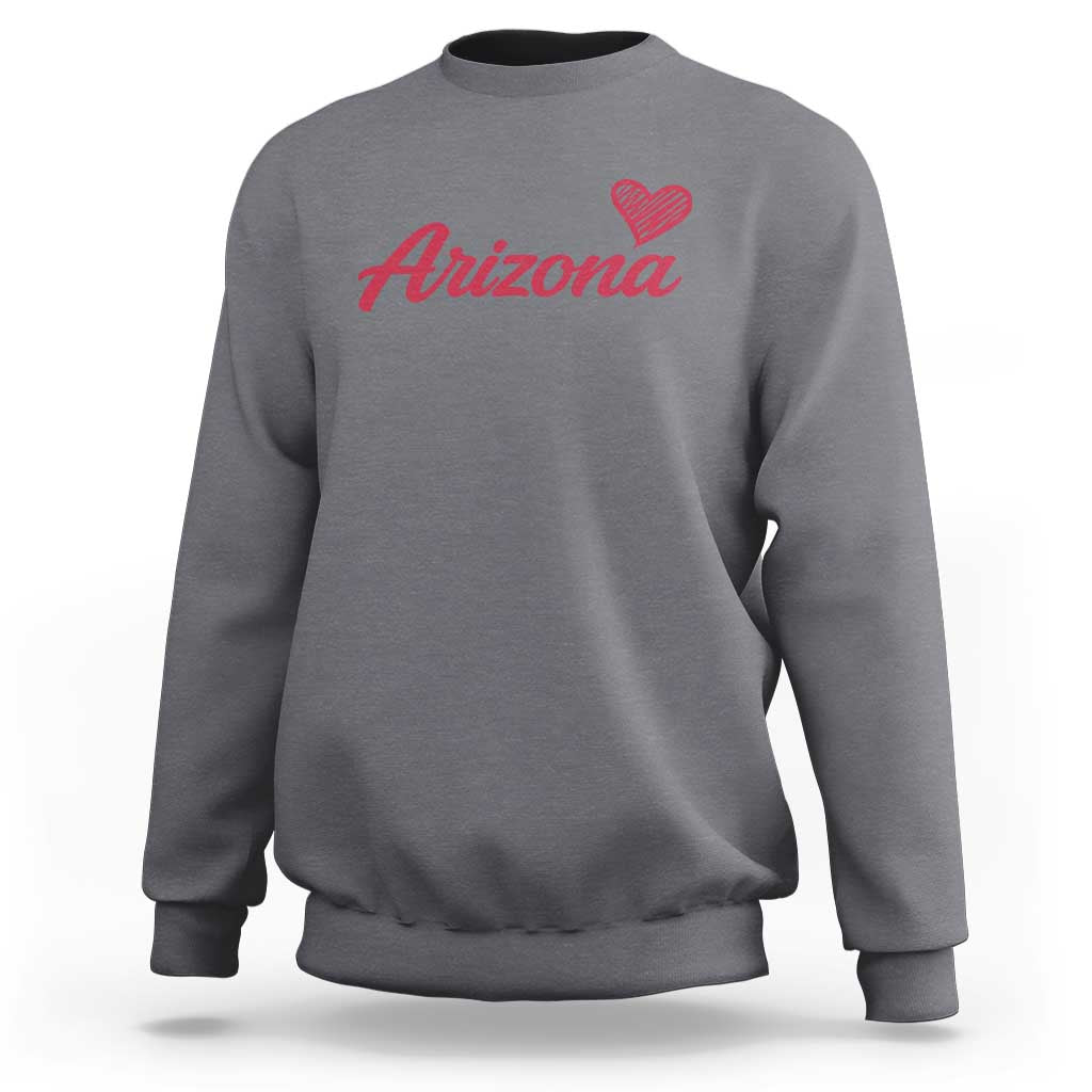 Arizona State Pride Sweatshirt Clean Word Art Minimalist Graphic