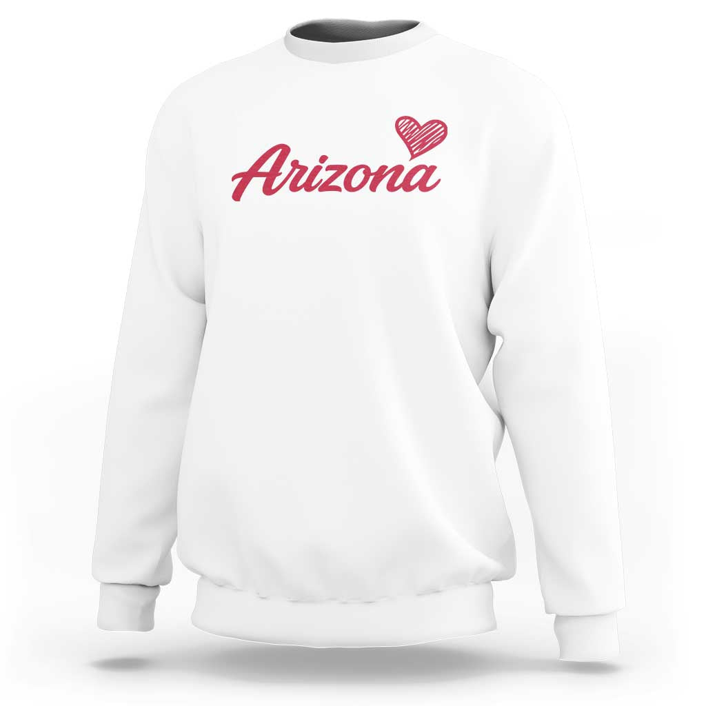 Arizona State Pride Sweatshirt Clean Word Art Minimalist Graphic
