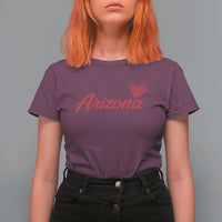 Arizona State Pride T Shirt For Women Clean Word Art Minimalist Graphic