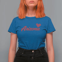 Arizona State Pride T Shirt For Women Clean Word Art Minimalist Graphic