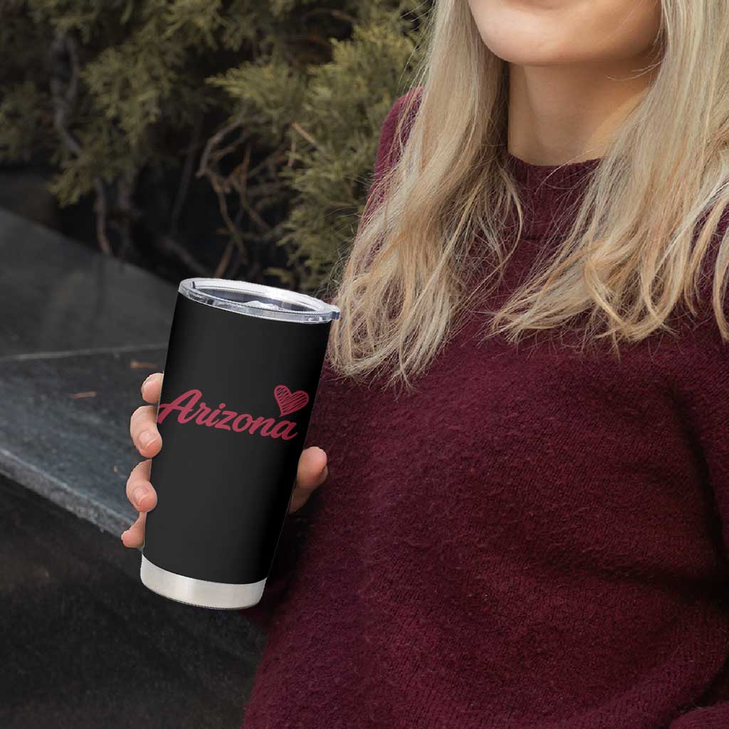 Arizona State Pride Tumbler Cup Clean Word Art Minimalist Graphic