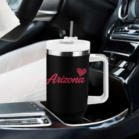 Arizona State Pride Tumbler With Handle Clean Word Art Minimalist Graphic