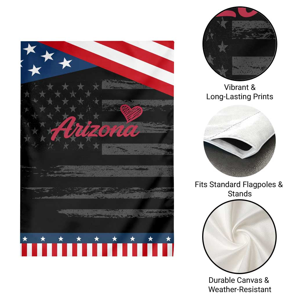Arizona State Pride Garden Flag Clean Word Art Minimalist Graphic