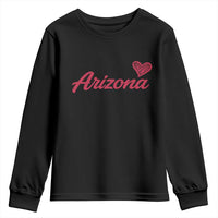 Arizona State Pride Youth Sweatshirt Clean Word Art Minimalist Graphic
