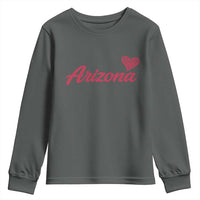 Arizona State Pride Youth Sweatshirt Clean Word Art Minimalist Graphic