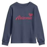 Arizona State Pride Youth Sweatshirt Clean Word Art Minimalist Graphic