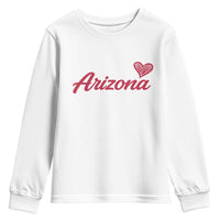 Arizona State Pride Youth Sweatshirt Clean Word Art Minimalist Graphic