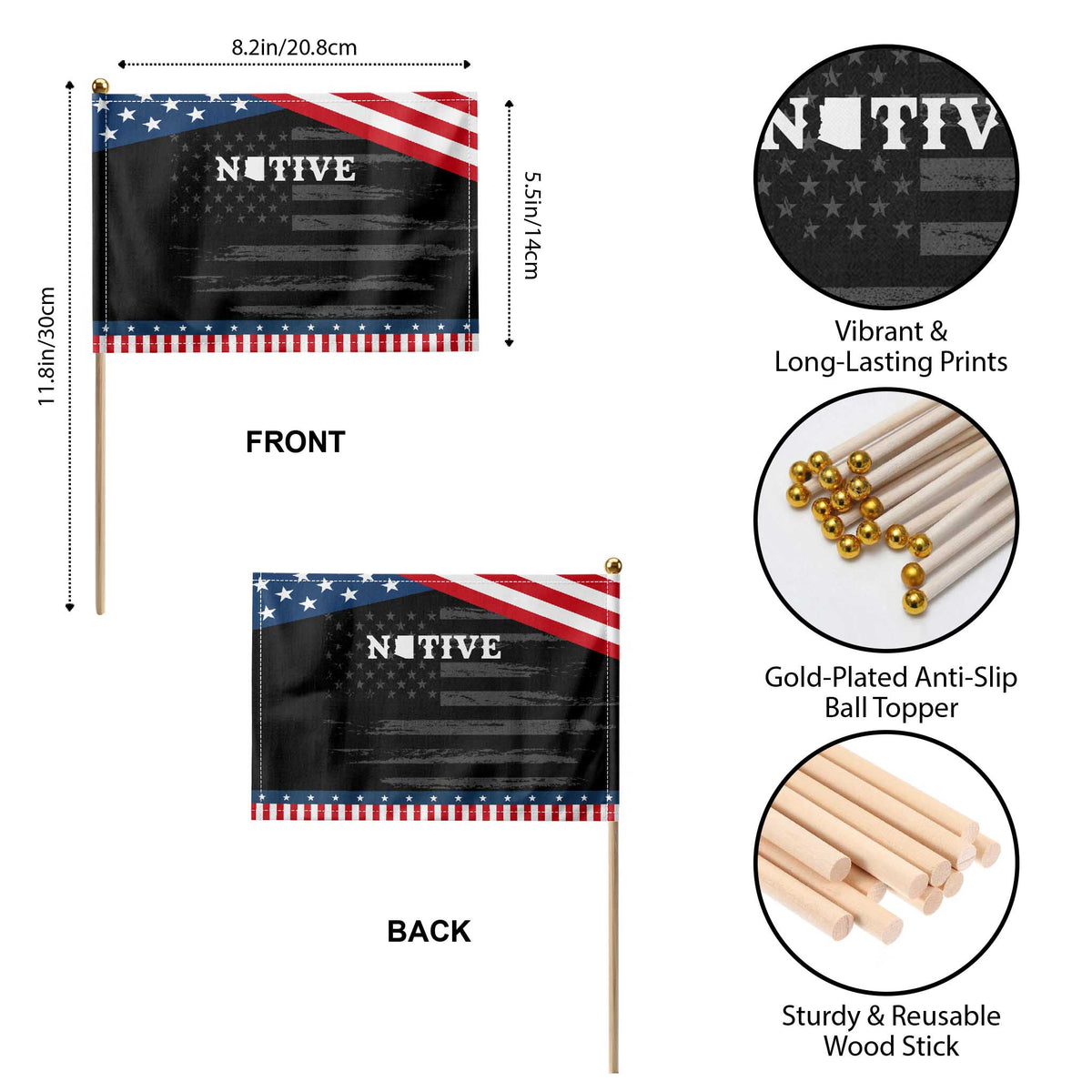 Local Arizona Native Patriotic Handheld Flag AZ State Map Pride Gift