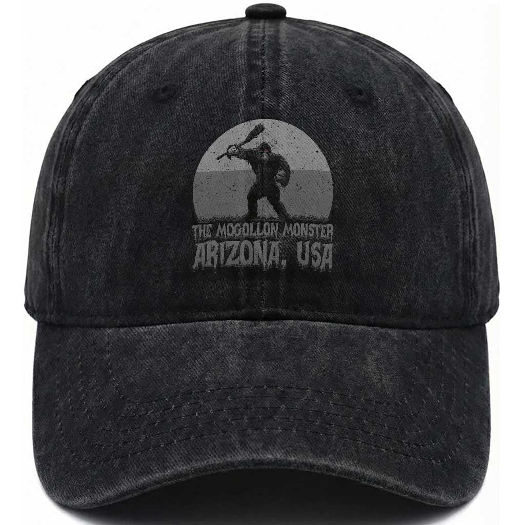 The Mogollon Monster Arizona Bigfoot Washed Cotton Baseball Cap Vintage Cryptid Folklore