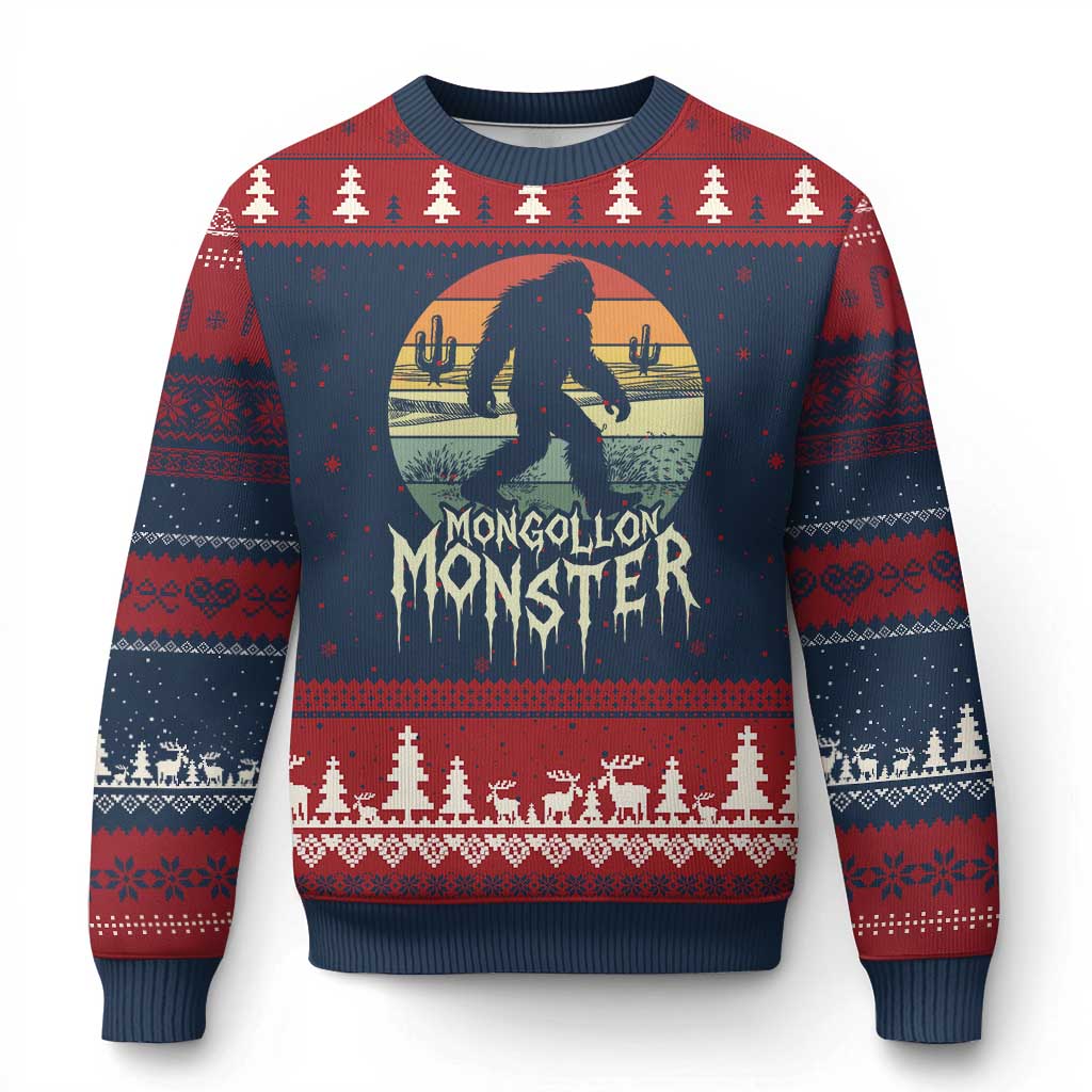Mysterious Mogollon Monster Ugly Christmas Sweater Arizona Wilderness Enigma