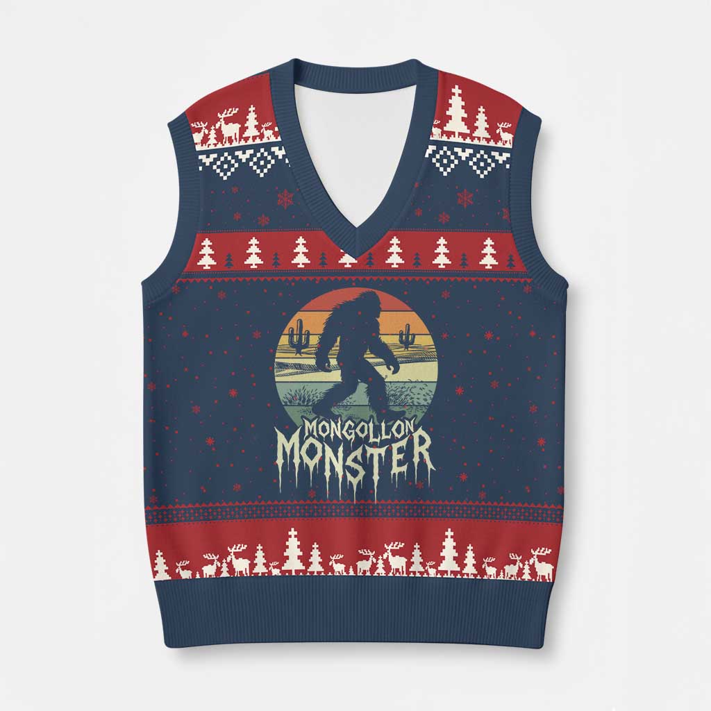 Mysterious Mogollon Monster V-Neck Knit Sweater Vest Arizona Wilderness Enigma
