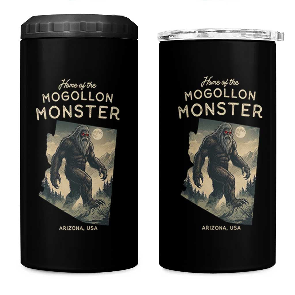 Arizona Cryptid Lover 4 in 1 Can Cooler Tumbler Home Of The Mogollon Monster