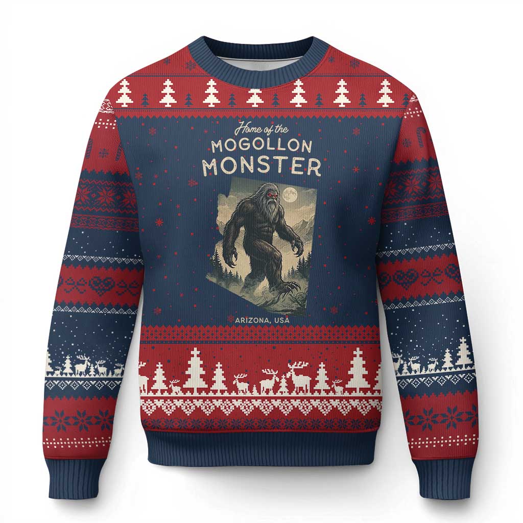 Arizona Cryptid Lover Ugly Christmas Sweater Home Of The Mogollon Monster