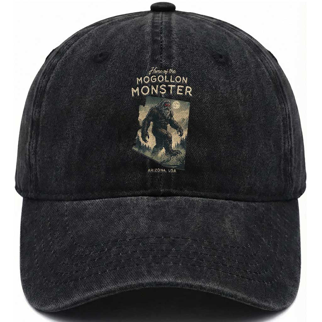 Arizona Cryptid Lover Washed Cotton Baseball Cap Home Of The Mogollon Monster
