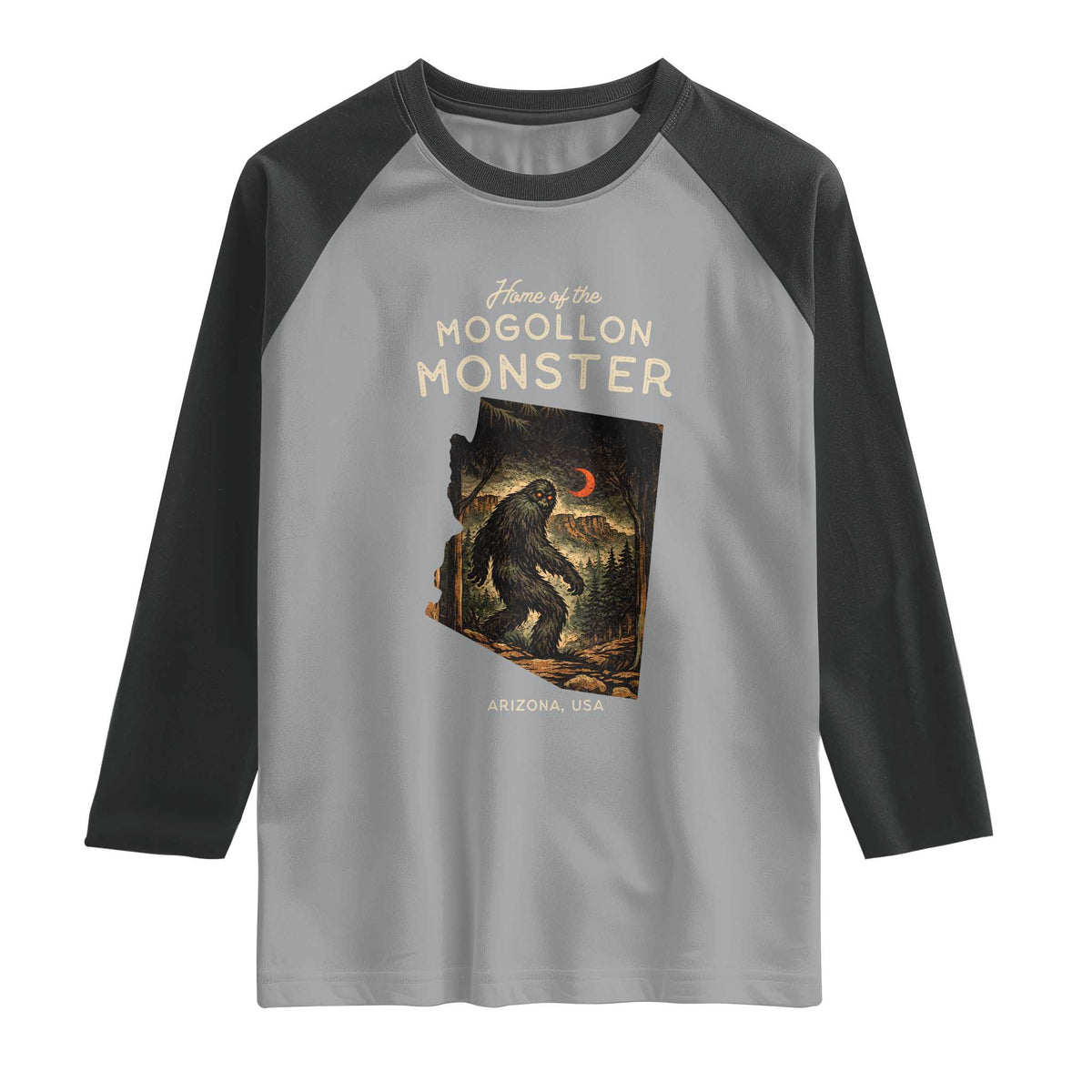 Mogollon Monster Arizona Raglan Shirt Home Of The Cryptid Lover