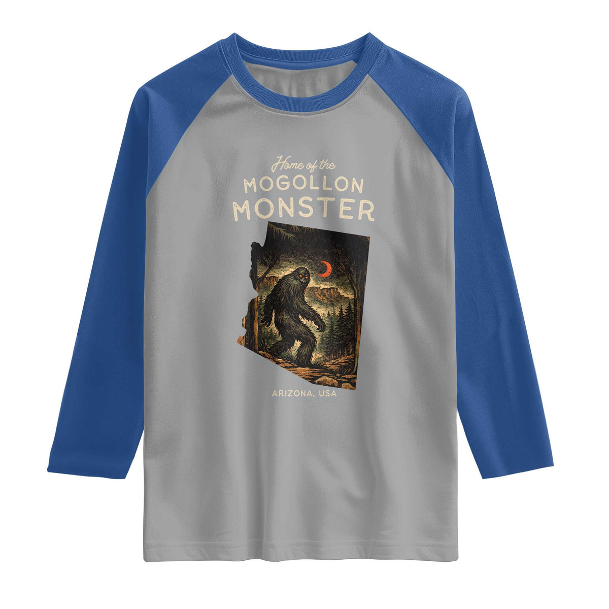 Mogollon Monster Arizona Raglan Shirt Home Of The Cryptid Lover