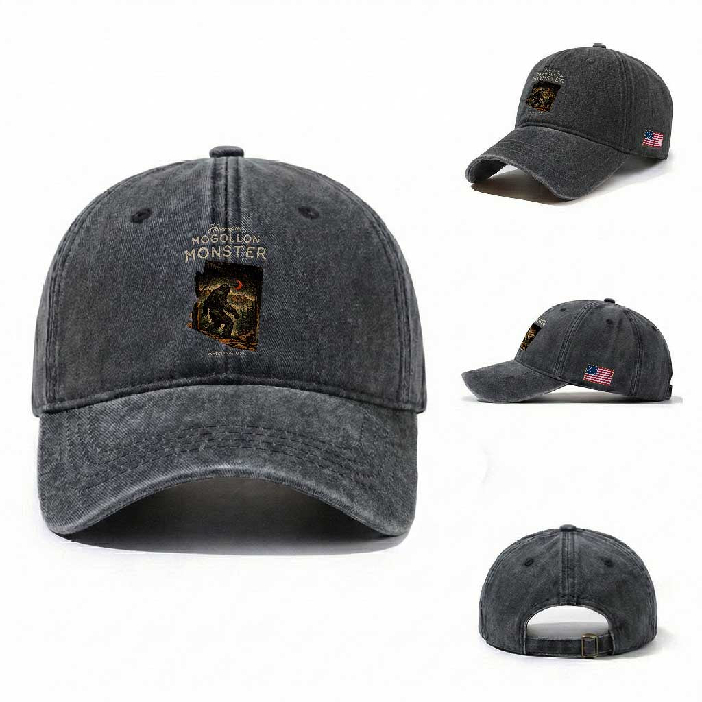 Mogollon Monster Arizona Washed Cotton Baseball Cap Home Of The Cryptid Lover