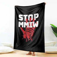 Indigenous Women Awareness Throw Blanket Stop MMIW Red Handprint Graphic