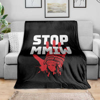 Indigenous Women Awareness Throw Blanket Stop MMIW Red Handprint Graphic