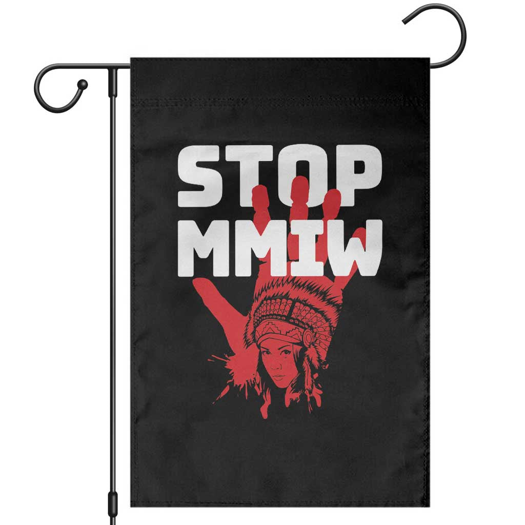 Indigenous Women Awareness Garden Flag Stop MMIW Red Handprint Graphic