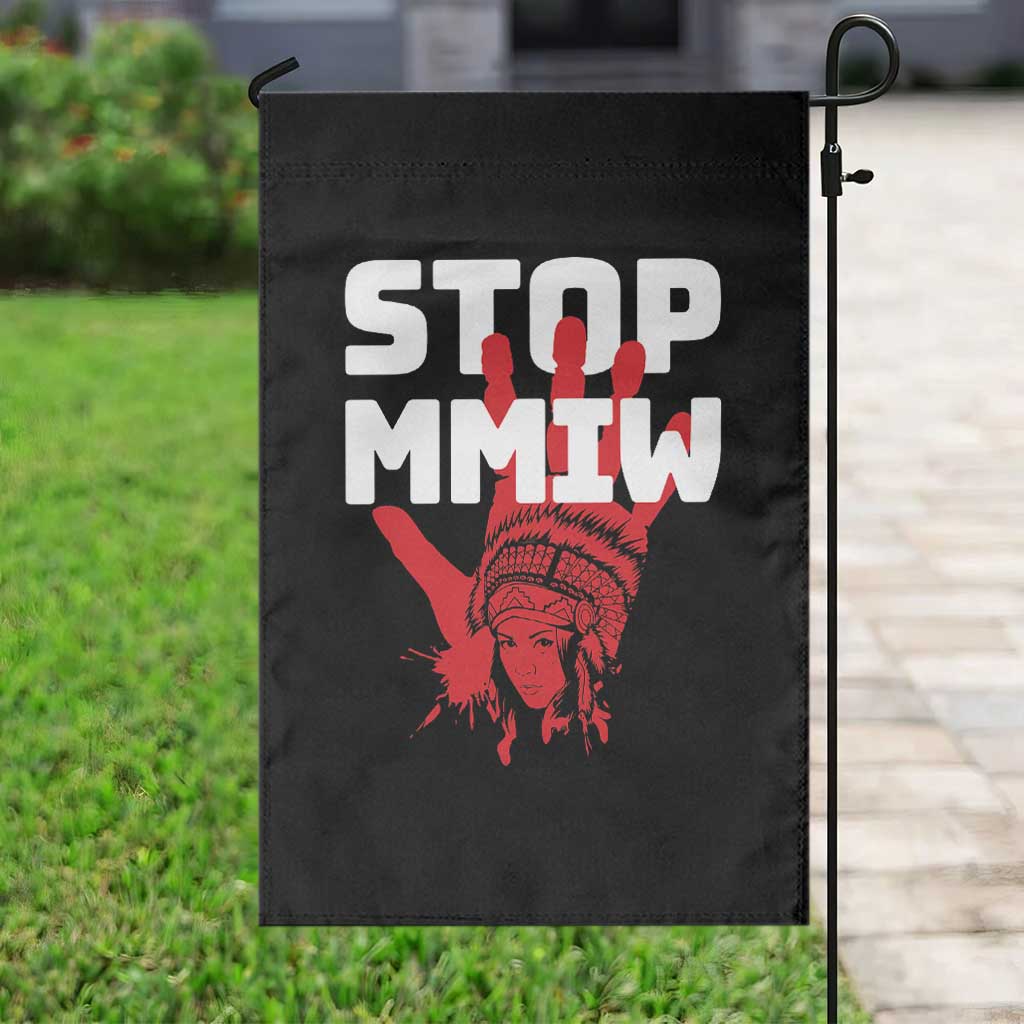 Indigenous Women Awareness Garden Flag Stop MMIW Red Handprint Graphic