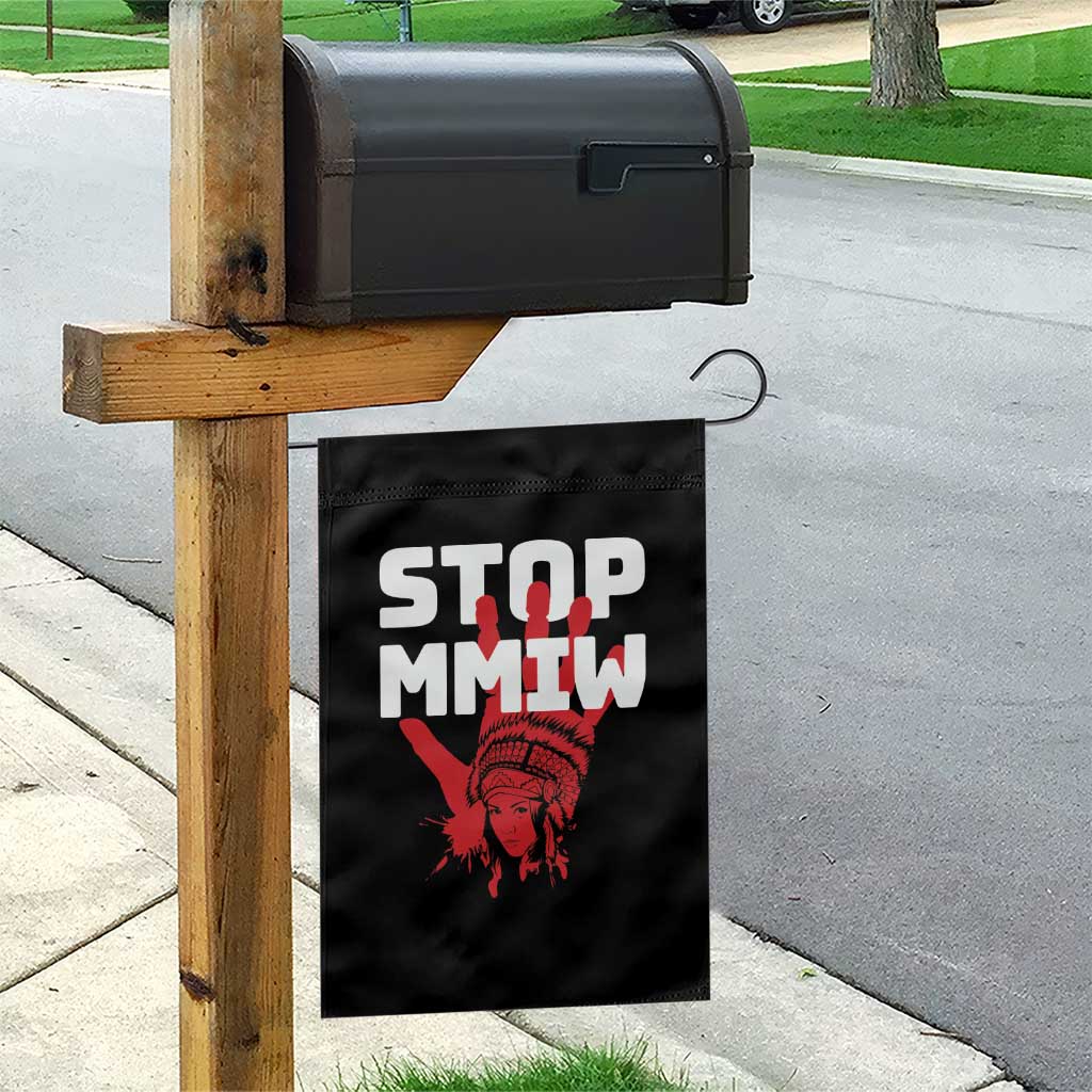 Indigenous Women Awareness Garden Flag Stop MMIW Red Handprint Graphic