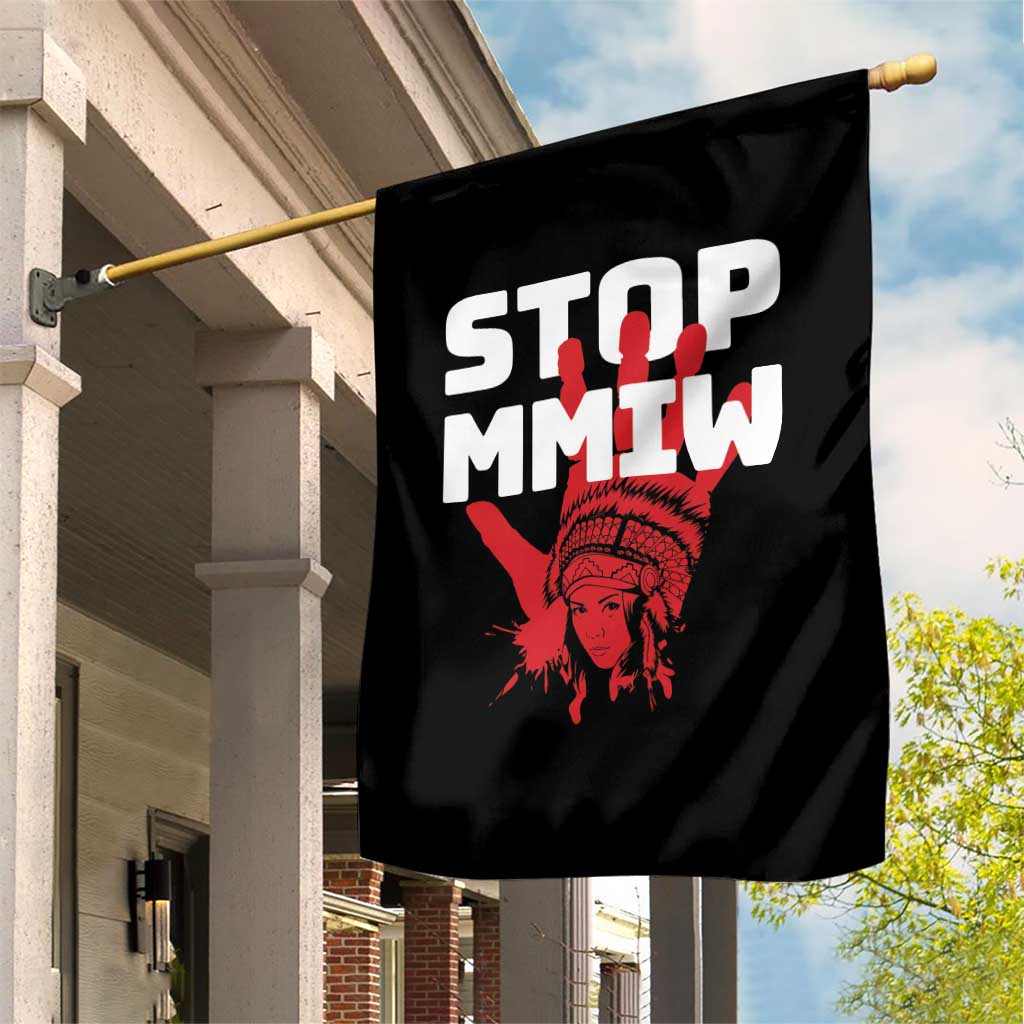 Indigenous Women Awareness Garden Flag Stop MMIW Red Handprint Graphic
