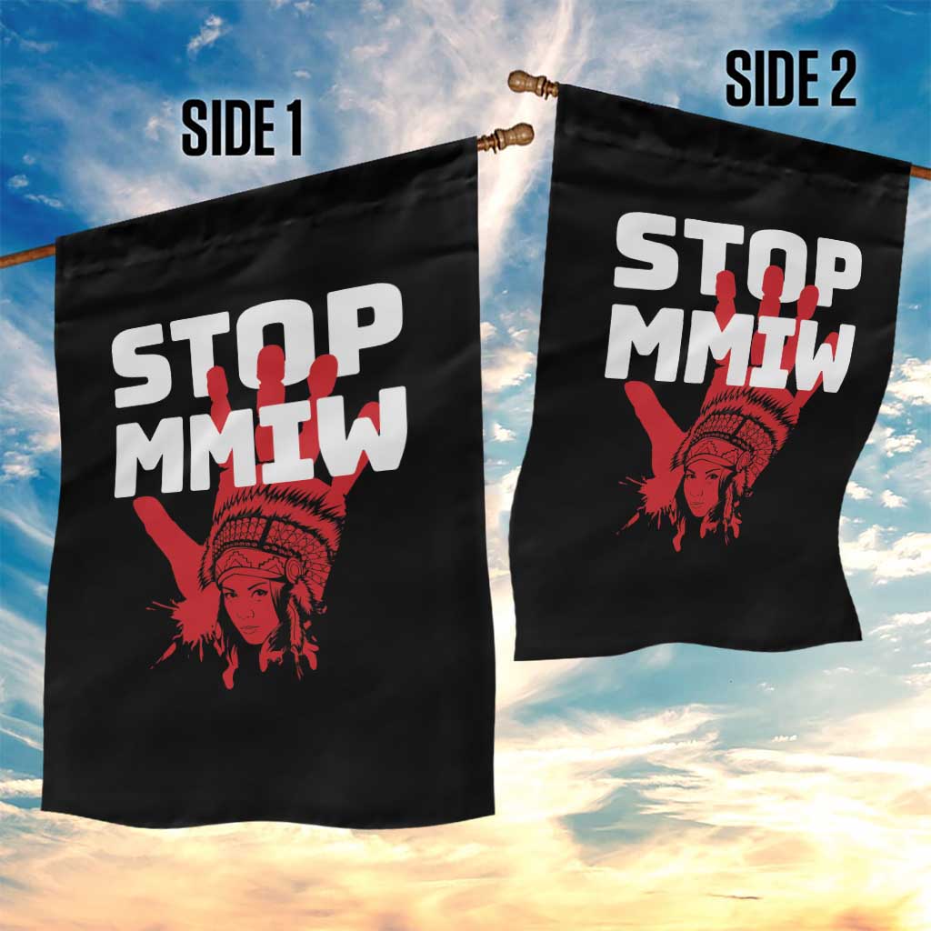 Indigenous Women Awareness Garden Flag Stop MMIW Red Handprint Graphic