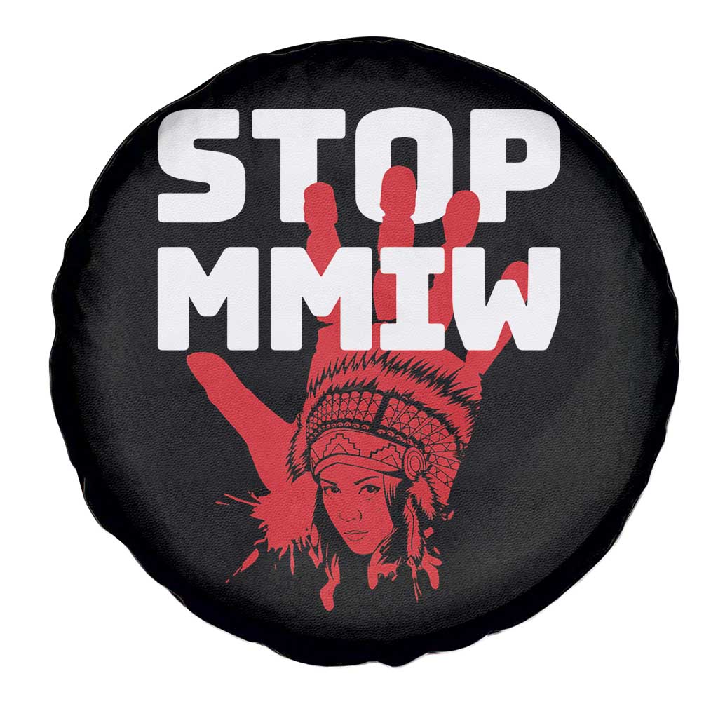 Indigenous Women Awareness Spare Tire Cover Stop MMIW Red Handprint Graphic