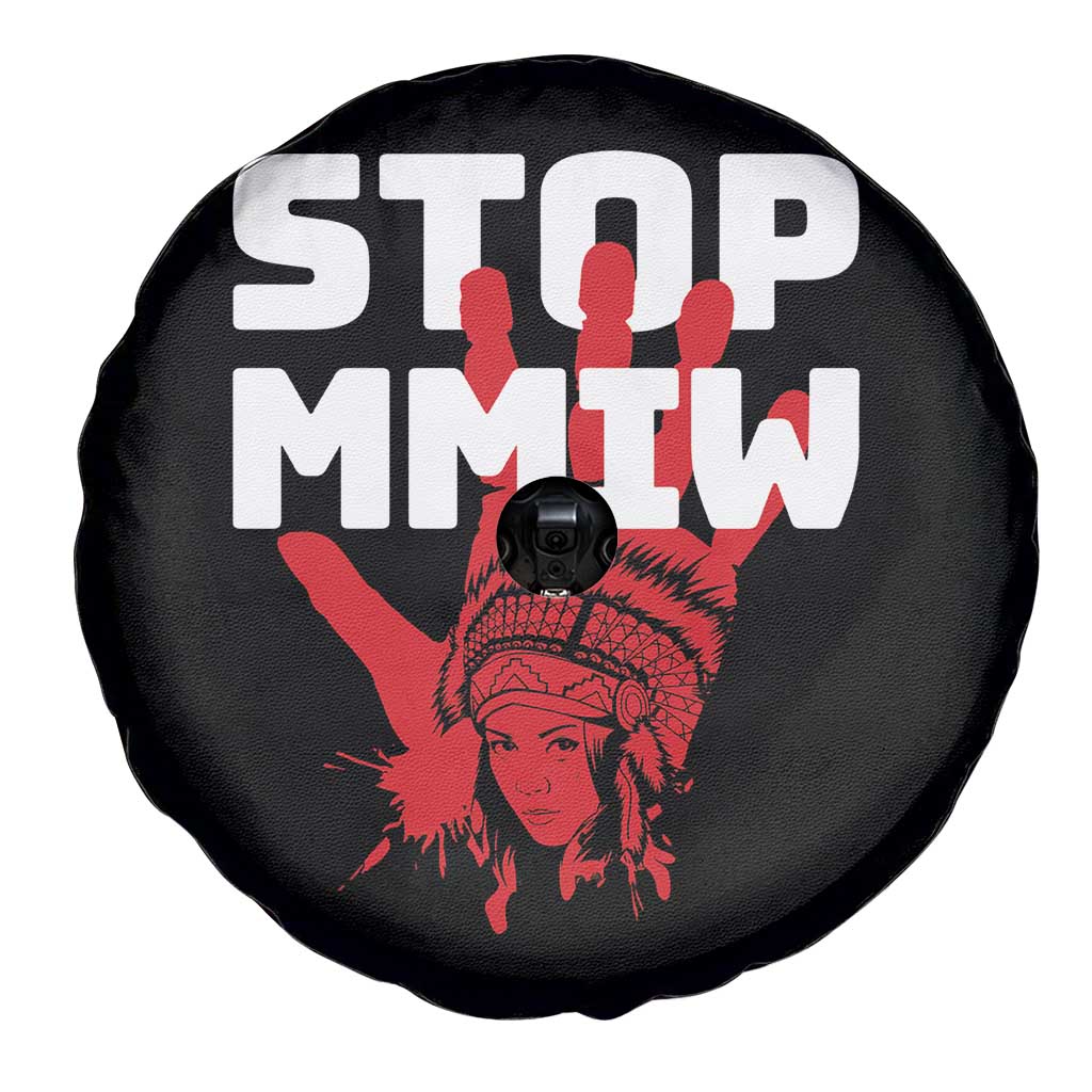 Indigenous Women Awareness Spare Tire Cover Stop MMIW Red Handprint Graphic