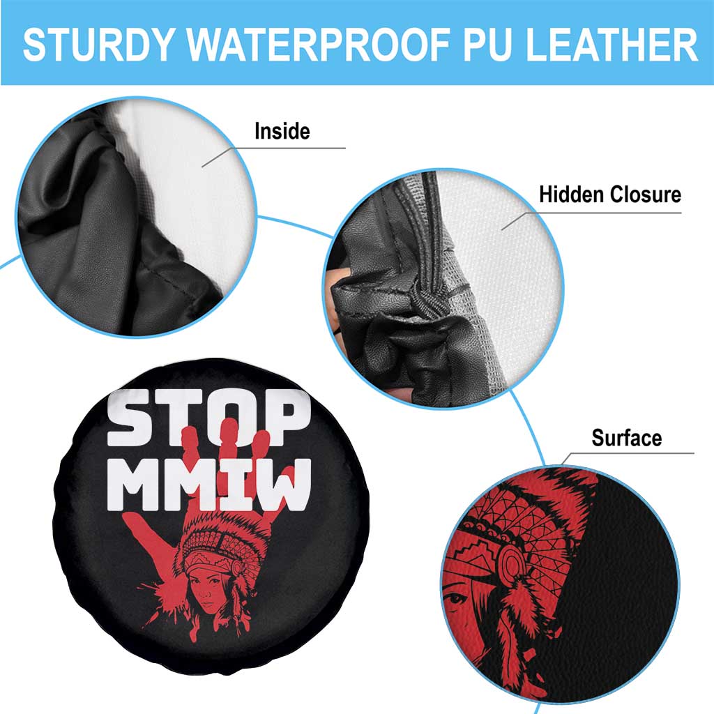 Indigenous Women Awareness Spare Tire Cover Stop MMIW Red Handprint Graphic