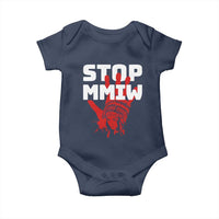 Indigenous Women Awareness Baby Onesie Stop MMIW Red Handprint Graphic