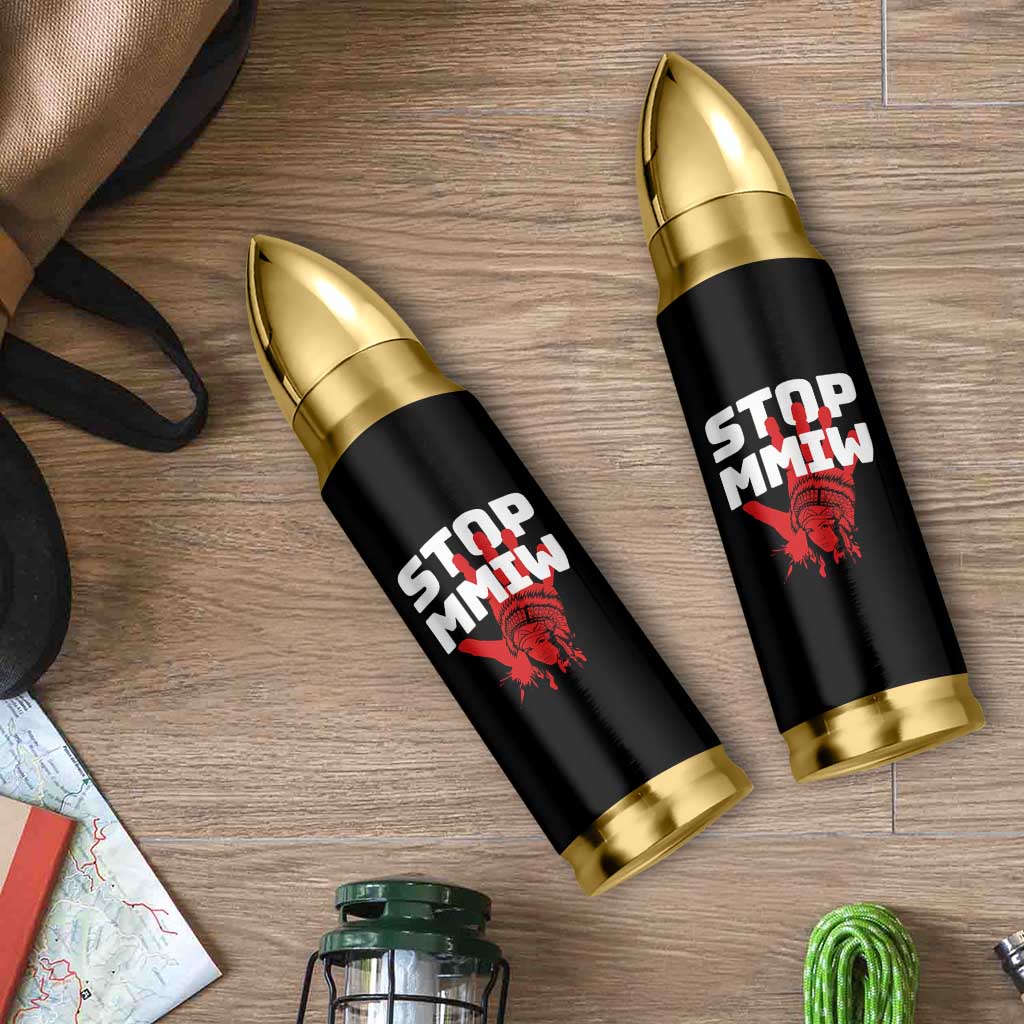 Indigenous Women Awareness Bullet Tumbler Stop MMIW Red Handprint Graphic