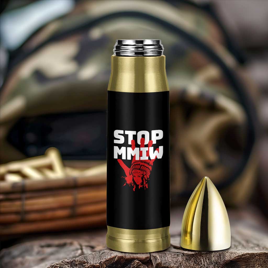 Indigenous Women Awareness Bullet Tumbler Stop MMIW Red Handprint Graphic