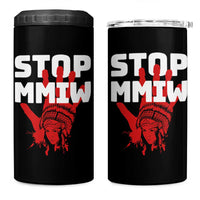 Indigenous Women Awareness 4 in 1 Can Cooler Tumbler Stop MMIW Red Handprint Graphic
