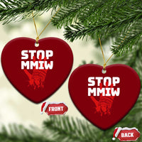 Indigenous Women Awareness Ceramic Ornament Stop MMIW Red Handprint Graphic