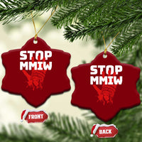 Indigenous Women Awareness Ceramic Ornament Stop MMIW Red Handprint Graphic
