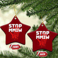 Indigenous Women Awareness Ceramic Ornament Stop MMIW Red Handprint Graphic